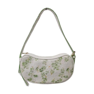Green Bud Silk Arc Inclined Shoulder Bag