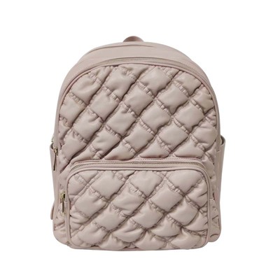 Apricot Argyle Quilted Backpack
