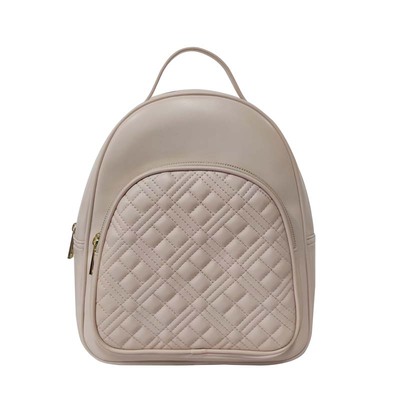 Beige Quilted Backpack Bag