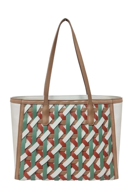 Beige Braided Shopping Bag